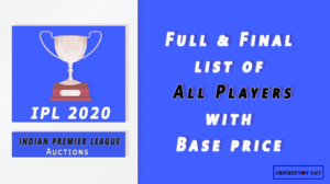 Full & Final List Of Players Available For IPL 2020 Auction With Base ...